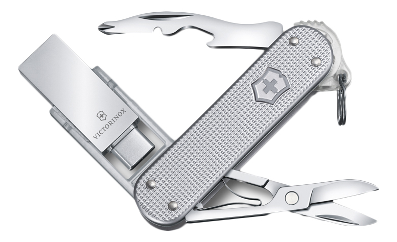 Нож-брелок Jetsetter Work 58мм с USB-модулем 16Гб 6 функций (серебристый) от Randewoo