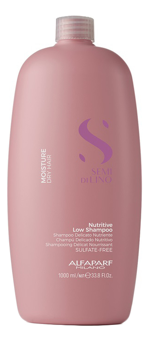 Шампунь для сухих волос Semi Di Lino Moisture Nutritive Low Shampoo: Шампунь 1000мл spa шампунь для придания шелковистости длинным волосам silky spa shampoo 120571 250 мл