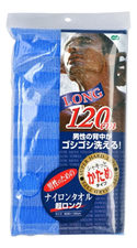 OHE Мочалка для тела сверхжесткая Nylon Towel Ultra Long (синяя)