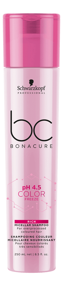 

Мицеллярный обогащенный шампунь для волос BC pH 4.5 Color Freeze Rich Micellar Shampoo 250мл: Шампунь 250мл, Мицеллярный обогащенный шампунь для волос BC pH 4.5 Color Freeze Rich Micellar Shampoo