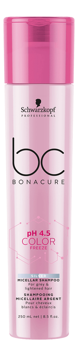 

Нейтрализующий шампунь для волос BC pH 4.5 Color Freeze Silver Micellar Shampoo: Шампунь 250мл, Нейтрализующий шампунь для волос BC pH 4.5 Color Freeze Silver Micellar Shampoo