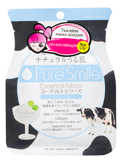 

Тканевая маска для лица на йогуртовой основе Pure Smile Essence Mask 23мл