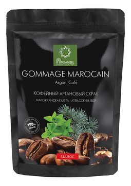 Кофейный аргановый скраб для тела Gommage Marocain (марокканская мята-атласский кедр)