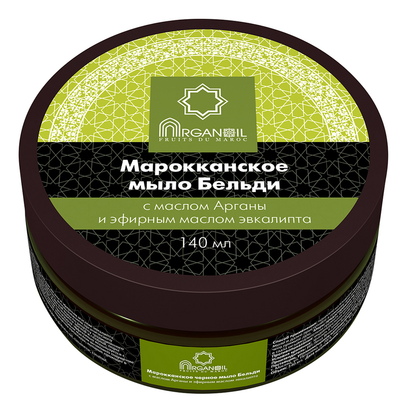

Черное мыло Бельди c маслом арганы и эвкалипта Fruits Du Maroc Savon de Argan: Мыло 140мл, Марокканское черное мыло Бельди с маслом арганы и эвкалипта
