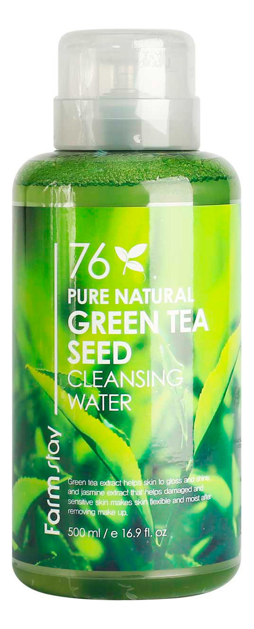 Очищающая вода для лица с экстрактом зеленого чая Pure Natural Cleansing Water Green Tea Seed 500мл очищающая вода для лица с экстрактом зеленого чая pure natural cleansing water green tea seed 500мл