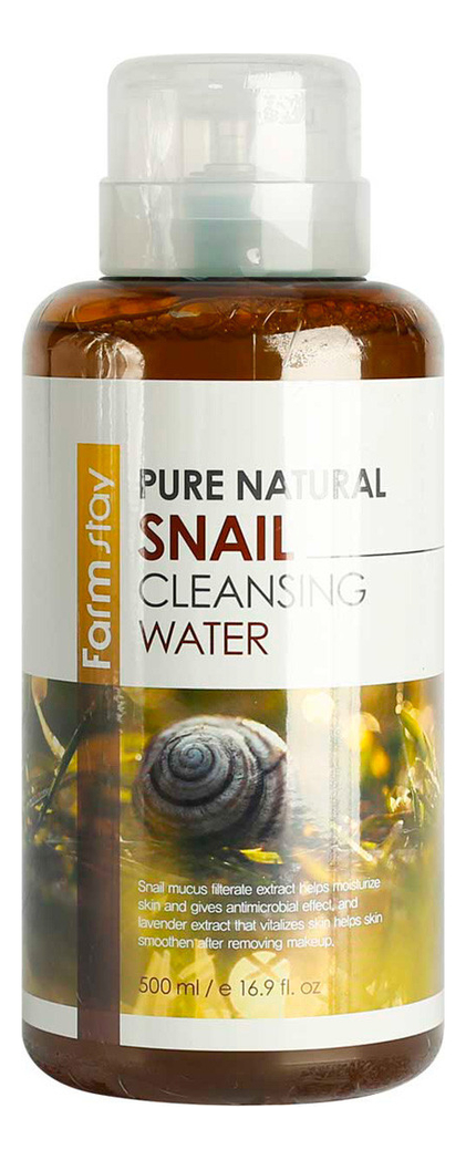 Очищающая вода для лица с муцина улитки Pure Natural Cleansing Water Snail 500мл