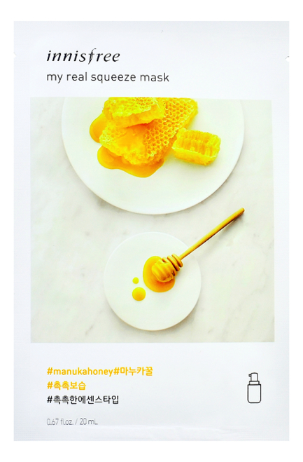 

Тканевая маска для лица с экстрактом меда My Real Squeeze Mask Manuka Honey 20мл