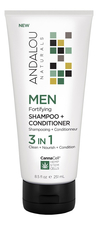 Andalou Naturals Кондиционер для волос 3 в 1 Canna Cell Men Shampoo + Conditioner 251мл