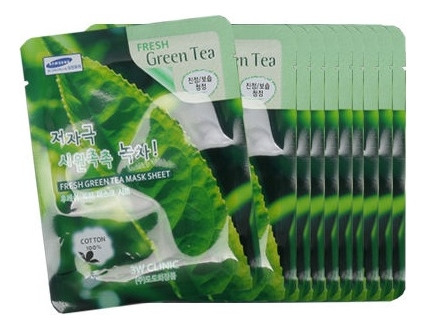 Тканевая маска для лица с экстрактом зеленого чая Fresh Green tea Mask Sheet: Маска 10*23г