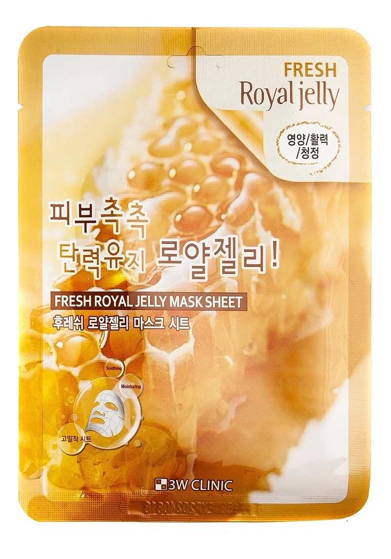 Купить Тканевая маска для лица с медом и маточным молочком Fresh Royal Jelly Mask Sheet: Маска 23г, 3W CLINIC