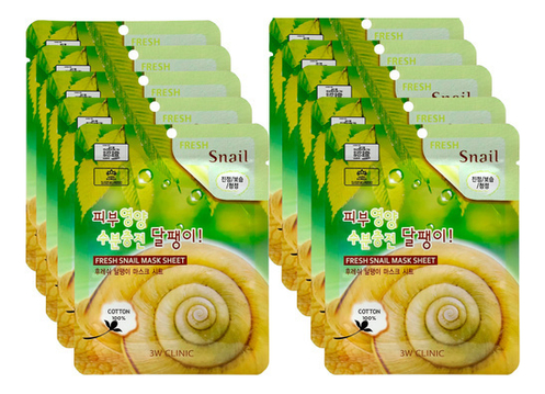 

Тканевая маска для лица с секретом улитки Fresh Snail Mask Sheet: Маска 10*23г, Тканевая маска для лица с секретом улитки Fresh Snail Mask Sheet