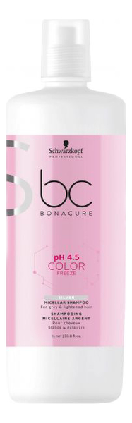 

Нейтрализующий шампунь для волос BC pH 4.5 Color Freeze Silver Micellar Shampoo: Шампунь 1000мл, Нейтрализующий шампунь для волос BC pH 4.5 Color Freeze Silver Micellar Shampoo