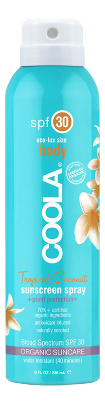 

Солнцезащитный спрей для тела Body Sunscreen Spray Tropical Coconut SPF30: Спрей 236мл, Солнцезащитный спрей для тела Body Sunscreen Spray Tropical Coconut SPF30