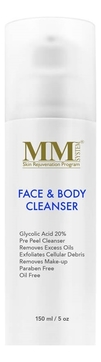 Очищающий гель-пилинг для лица и тела с гликолевой кислотой Face & Body Cleanser Gel 20%
