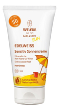 Weleda Солнцезащитный крем для младенцев и детей Edelweiss Sensetiv Sun Cream SPF50 50мл