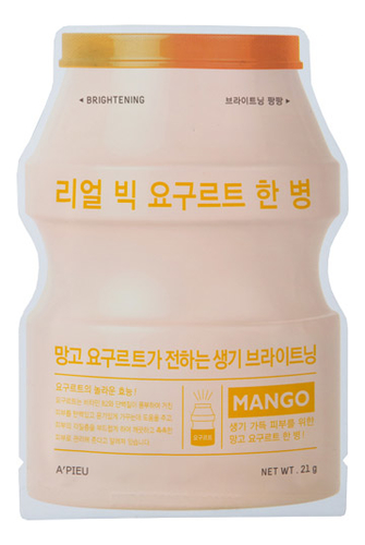 

Тканевая маска для лица Real Big Yogurt One Bottle Mango 21г (йогурт и манго)