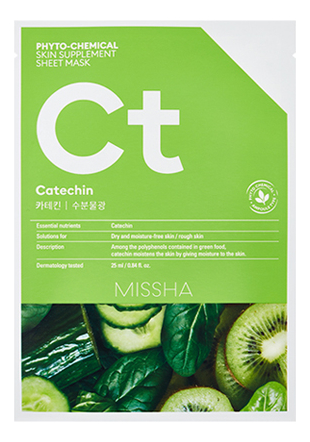

Тканевая маска для лица Phyto-Chemical Skin Supplement Sheet Mask Catechin 25мл
