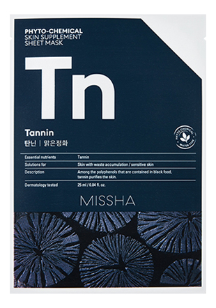 

Тканевая маска для лица Phyto-Chemical Skin Supplement Sheet Mask Tannin 25мл