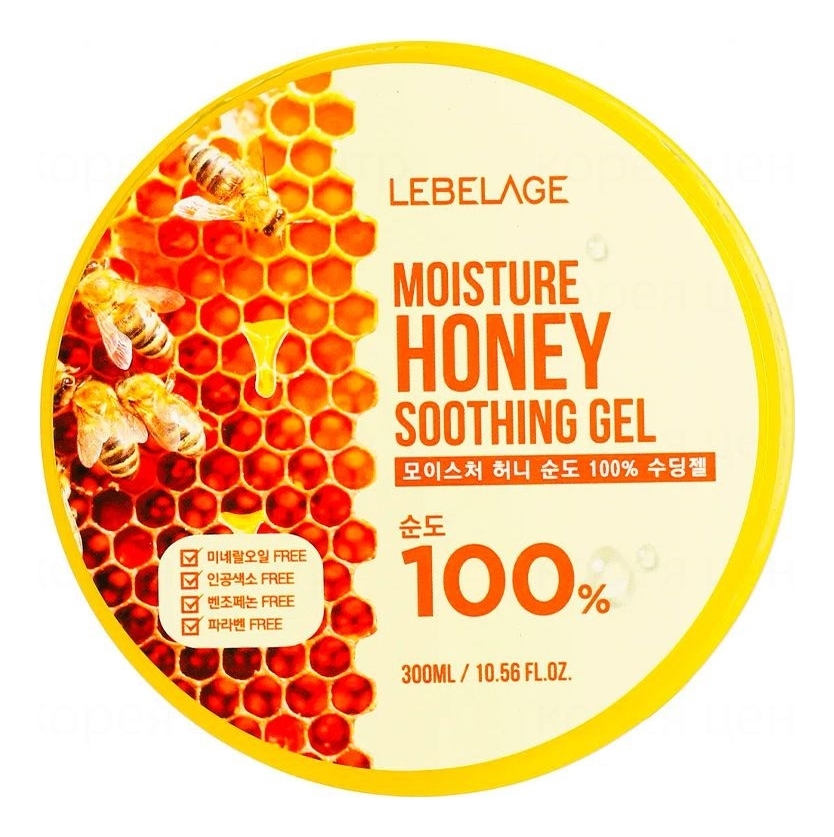 Увлажняющий успокаивающий гель для лица и тела с экстрактом меда Moisture Honey 100% Soothing Gel 300мл