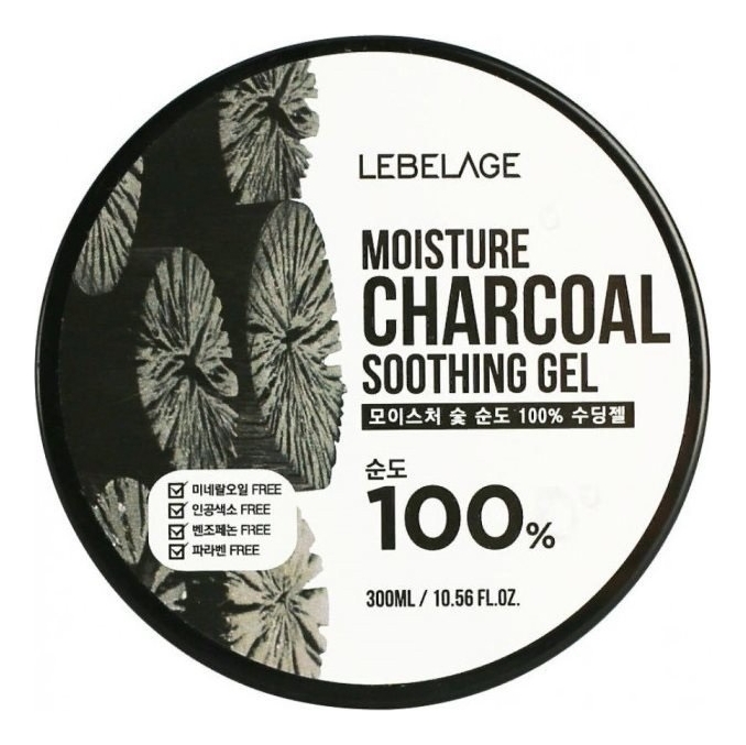 

Увлажняющий успокаивающий гель для лица и тела с древесным углем Moisture Charcoal 100% Soothing Gel 300мл