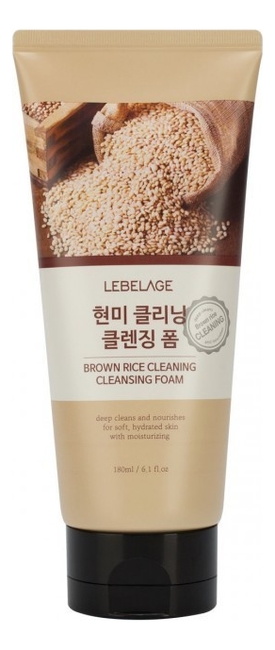 Пенка для умывания с экстрактом коричневого риса Brown Rice Cleaning Cleansing Foam 180мл lebelage пенка для умывания с экстрактом коричневого риса brown rice cleaning cleansing foam 180 мл