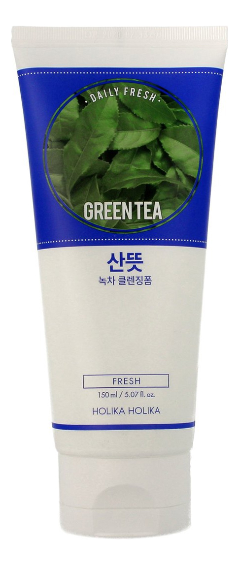 Купить Очищающая пенка для лица Daily Fresh Green Tea Cleansing Foam 150мл, Holika Holika