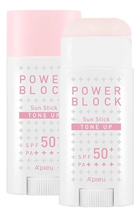 

Осветляющий солнцезащитный стик для лица Power Block Tone Up Sun Stick Pink SPF50+ PA++++ 15мл