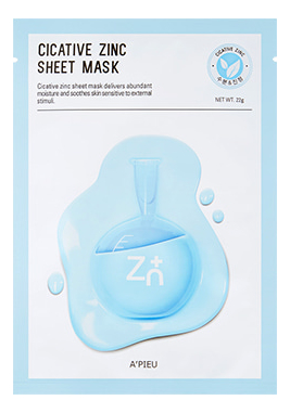 

Тканевая маска для лица с цинком Cicative Zinc Sheet Mask 22г