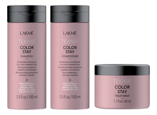 Lakme Набор для окрашенных волос Teknia Color Stay (шампунь 100мл + кондиционер 100мл + маска 50мл)