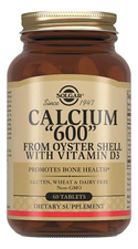 SOLGAR Биодобавка Кальций 600 из раковин устриц Calcium 600 From Oyster Shell 60 таблеток
