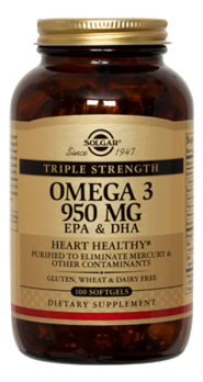 Биодобавка Тройная Омега-3 Triple Strength Omega 3 EPA  DHA: 100 капсул