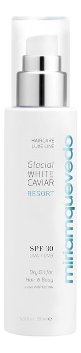 Купить Сухое масло для волос и тела с маслом прозрачно-белой икры Glacial White Caviar Resort SPF30 Dry Oil For Hair And Body 150мл, Miriam Quevedo