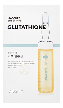 

Осветляющая тканевая маска для лица Mascure Glutathione Whitening Solution Sheet Mask 28мл