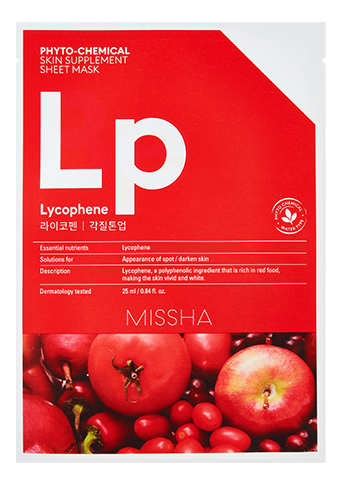 

Осветляющая тканевая маска для лица Phyto-Chemical Skin Supplement Sheet Mask Lycophene 25мл