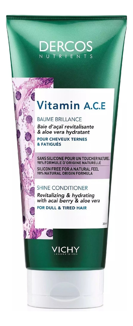 Кондиционер для блеска волос Dercos Nutrients Vitamin A.C.E Conditioner 200мл