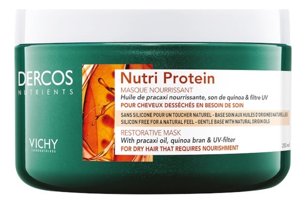 Купить Восстанавливающая маска с протеином Dercos Nutrients Nutri Protein Mask 250мл, Vichy
