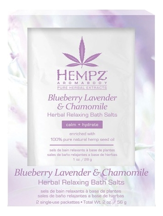 Расслабляющая соль для ванны Blueberry Lavender Chamomile Herbal Relaxing Bath Salts 228г лаванда ромашка и дикие ягоды Соль 228г 1830₽