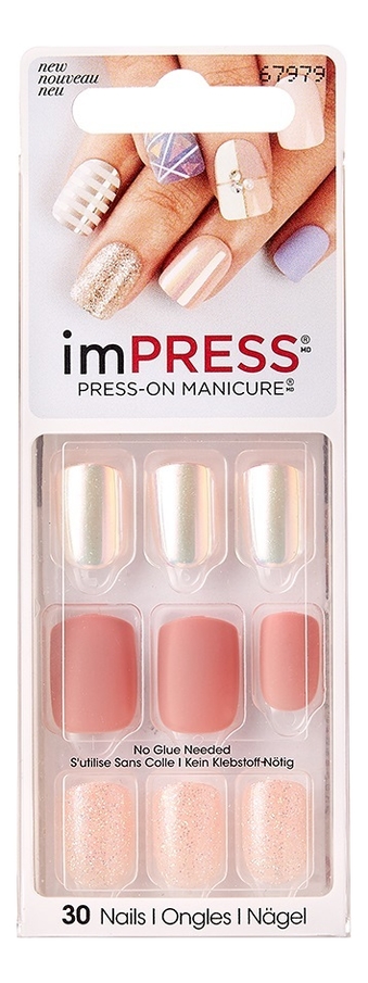 

Накладные ногти Нюдовый стиль Broadway Impress Press-On Manicure BIPA120 30шт (короткая длина)