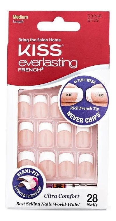 

Накладные ногти Ультра стойкий французский маникюр Everlasting French EF05 28шт