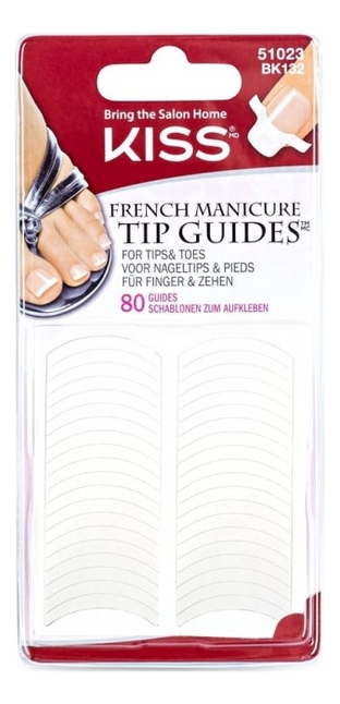 

Трафарет для французского маникюра и педикюра French Manicure Tip Guides BK132 80шт