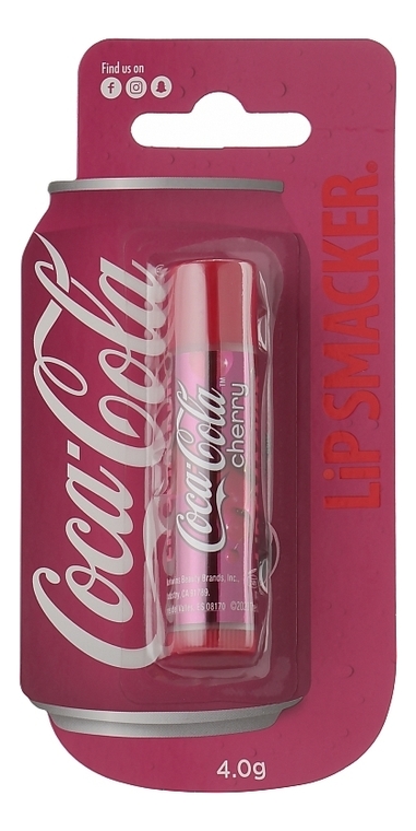 Бальзам для губ Coca Cola Cherry Lip Balm 4г (вишня) бальзам для губ coca cola lip balm vanilla 4г ваниль