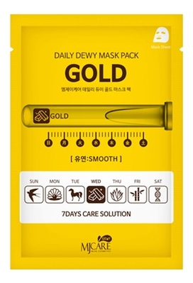 Маска тканевая для лица c золотом MJ Care Daily Dewy Mask Pack Gold Smooth 25г