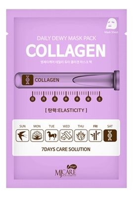 Купить Маска тканевая для лица c коллагеном MJ Care Daily Dewy Mask Pack Collagen Elastisity 25г, Mijin