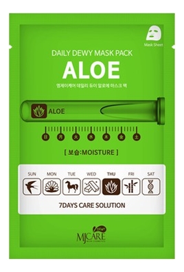 Купить Маска тканевая c экстрактом алоэ вера MJ Care Daily Dewy Mask Pack Aloe Moisture 25г, Mijin