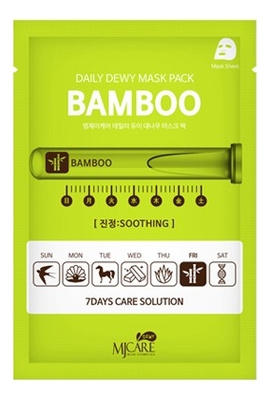 Маска тканевая c экстрактом бамбука MJ Care Daily Dewy Mask Pack Bamboo Soothing 25г