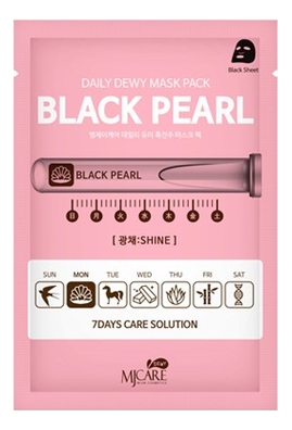 

Маска тканевая c экстрактом жемчуга MJ Care Daily Dewy Mask Pack Black Pearl Shine 25г