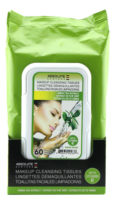 

Салфетки для снятия макияжа Make-Up Cleansing Tissues Green Tea Extract 60шт