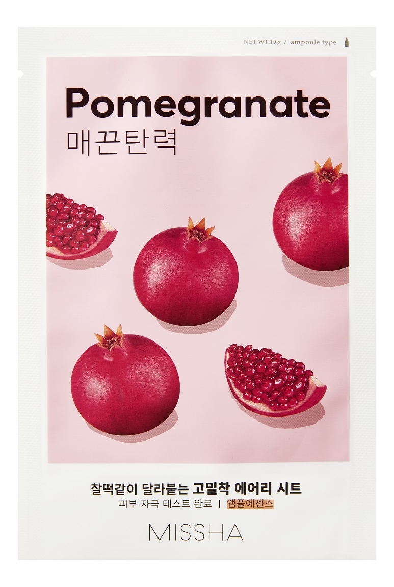 

Тканевая маска для лица с экстрактом граната Airy Fit Sheet Mask Pomegranat 19г