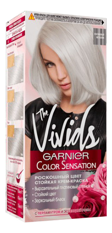 Крем-краска для волос Color Sensation Vivids 100мл: Платиновый металлик крем краска для волос garnier color sensation the vivids нежная лаванда