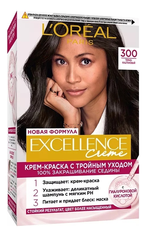 

Крем-краска для волос Excellence Creme 270мл: 300 Темно-каштановый, Крем-краска для волос Excellence Creme 270мл